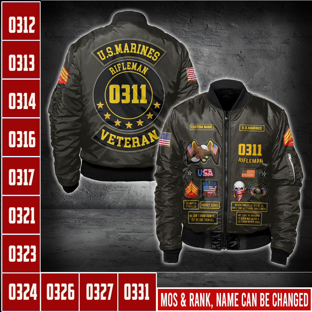 US Military – Marine MOS All Over Print Bomber Jacket