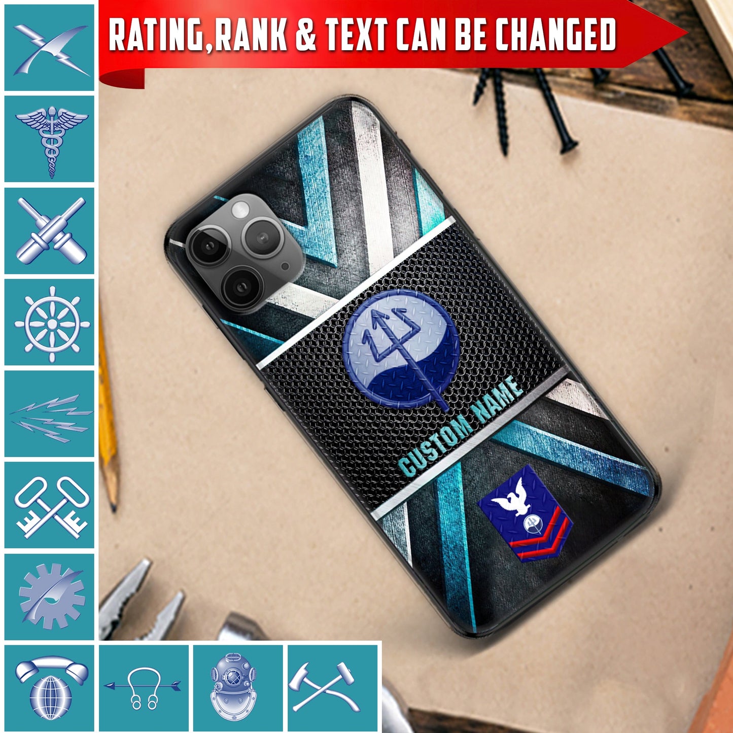 Personalized US Military - Coast Guard Rating Phone Case Printed