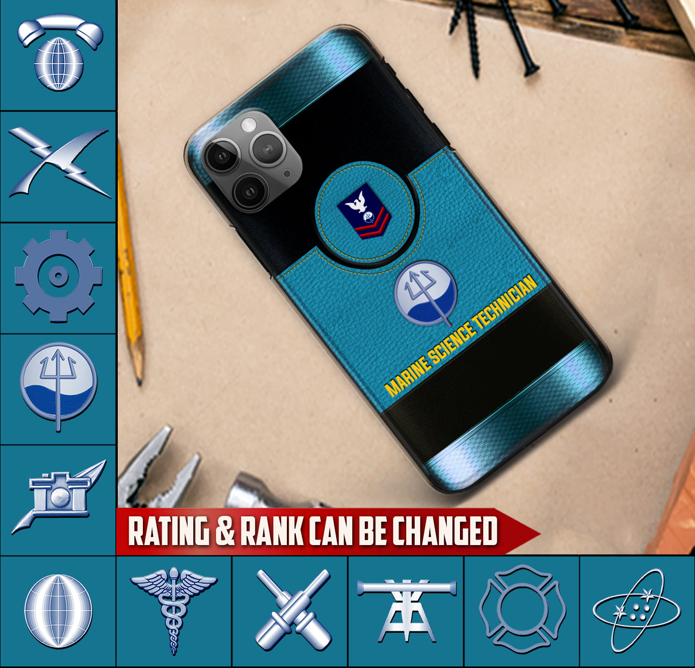 Personalized US Military - Coast Guard Rating Phone Case Printed