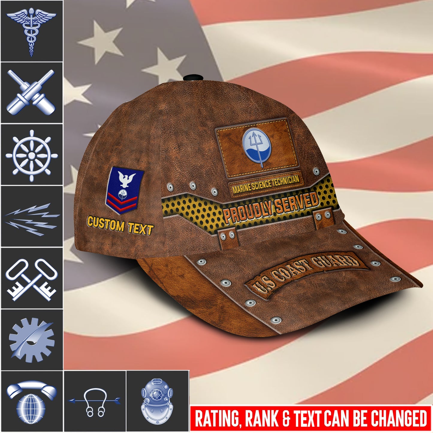US Military – Coast Guard Rating All Over Print Cap
