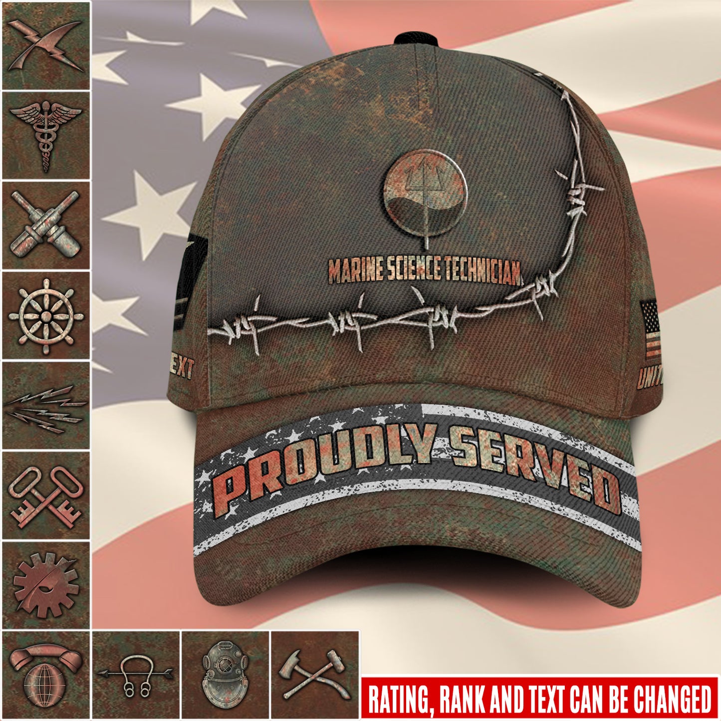 US Military – Coast Guard Rating All Over Print Cap