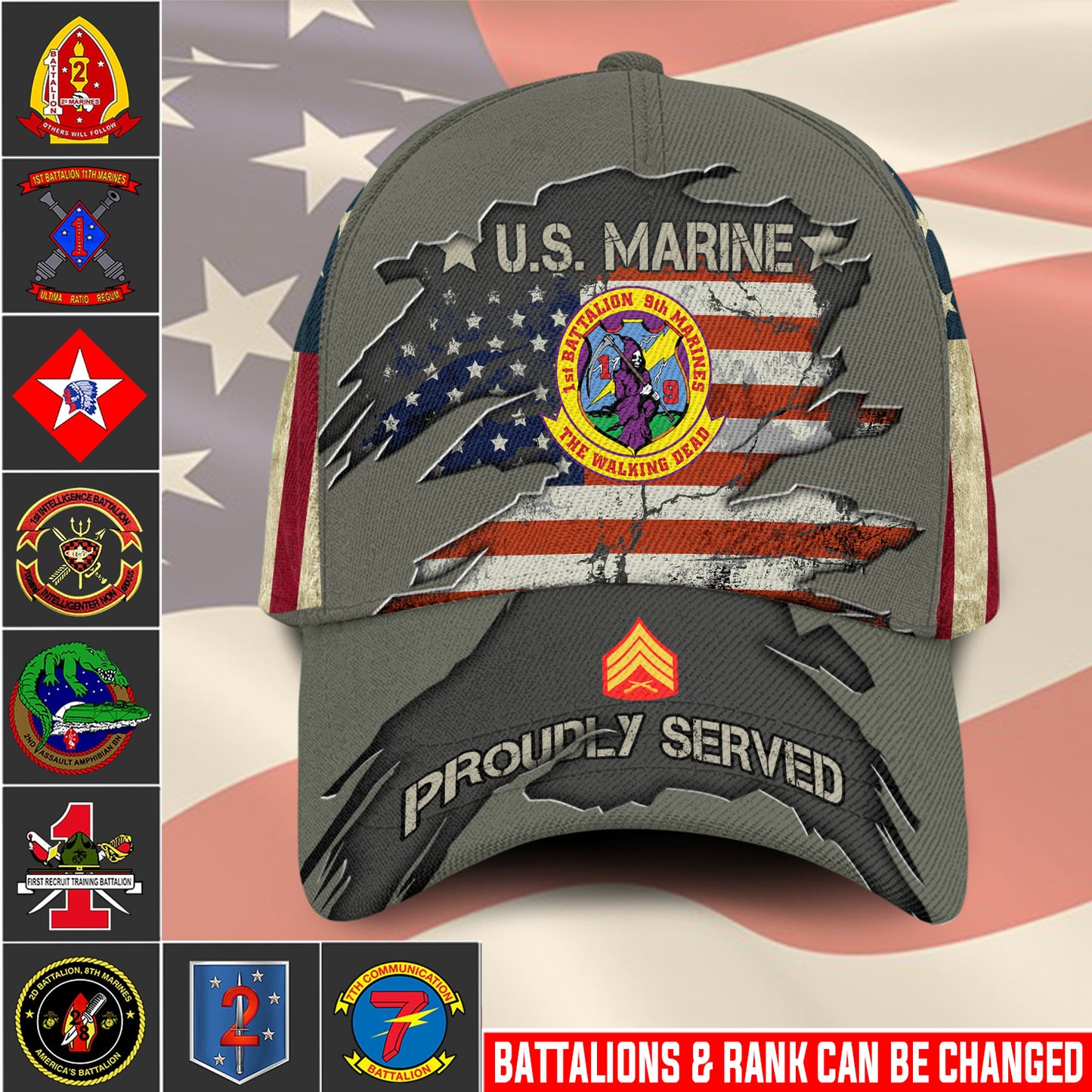 US Military – Marine Battalion All Over Print Cap