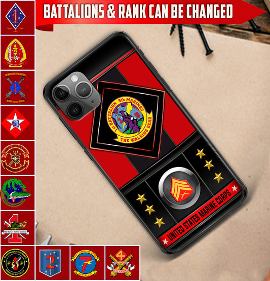 Étui de téléphone personnalisé imprimé du bataillon des Marines de l'armée américaine