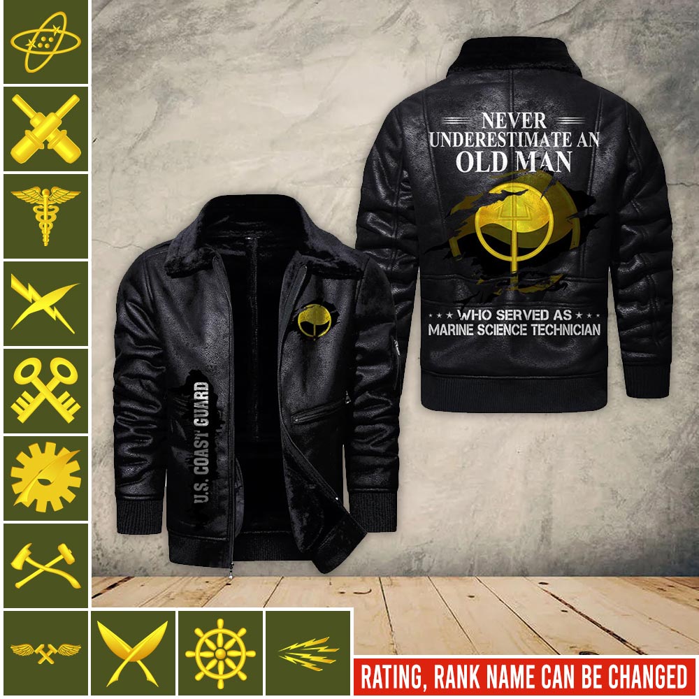 US Military - Coast Guard Rating - Leather Jacket For Veterans