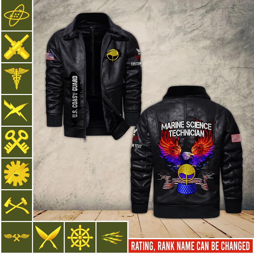US Military - Coast Guard Rating - Leather Jacket For Veterans