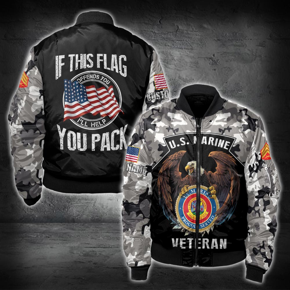 US Military – Marine Battalion All Over Print Bomber Jacket