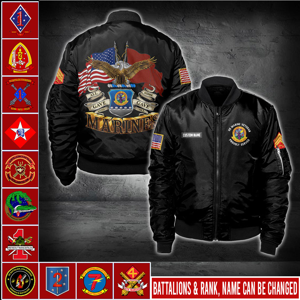 US Military – Marine Battalion All Over Print Bomber Jacket