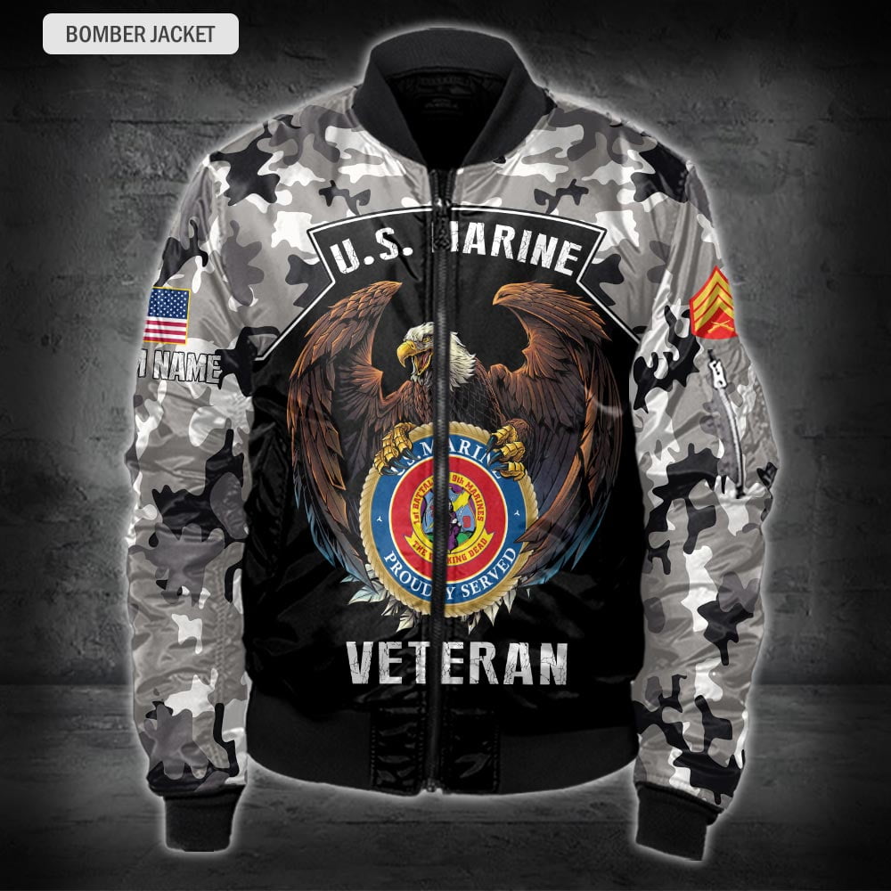 US Military – Marine Battalion All Over Print Bomber Jacket