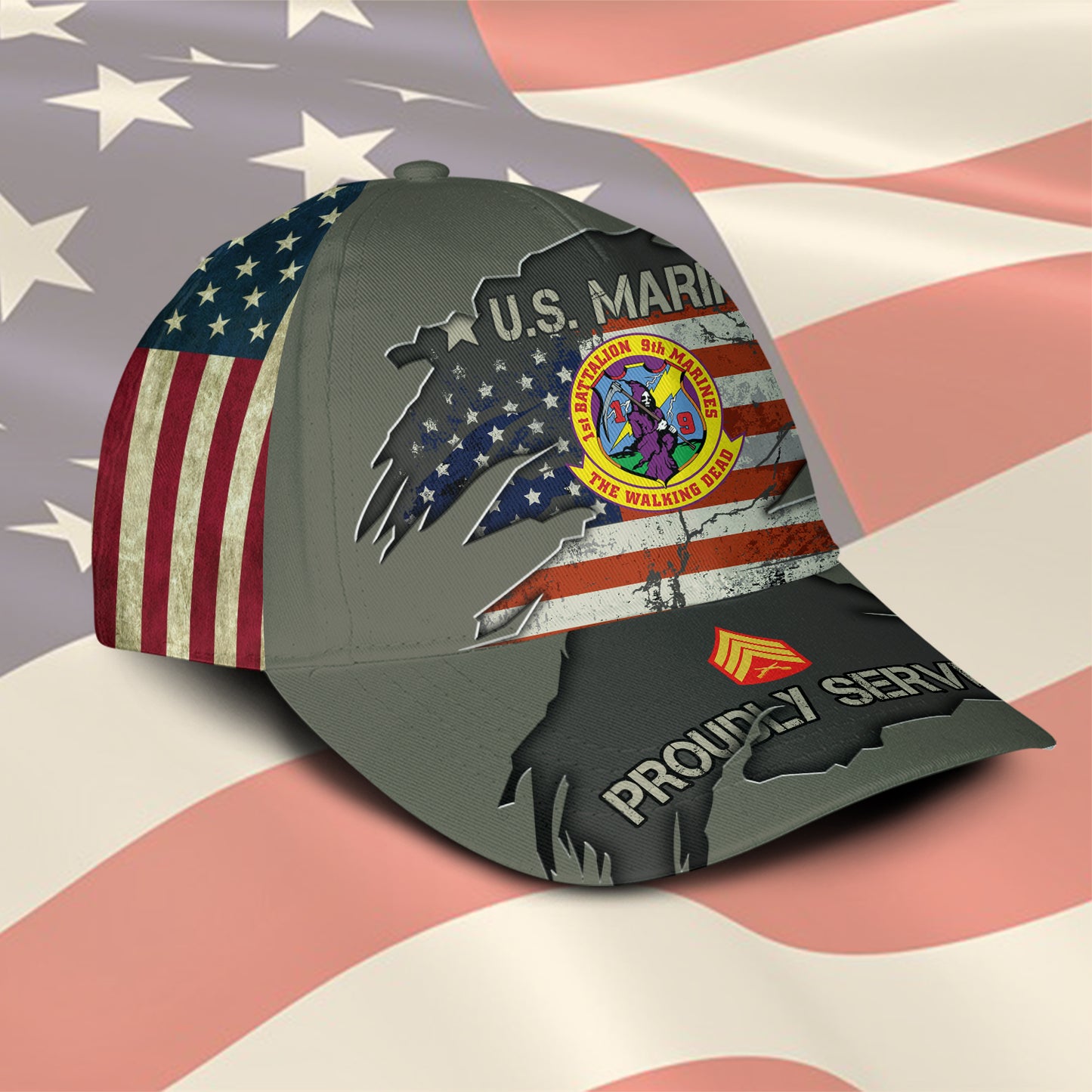 US Military – Marine Battalion All Over Print Cap