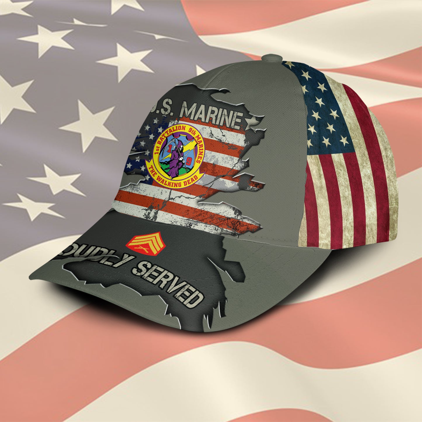 US Military – Marine Battalion All Over Print Cap