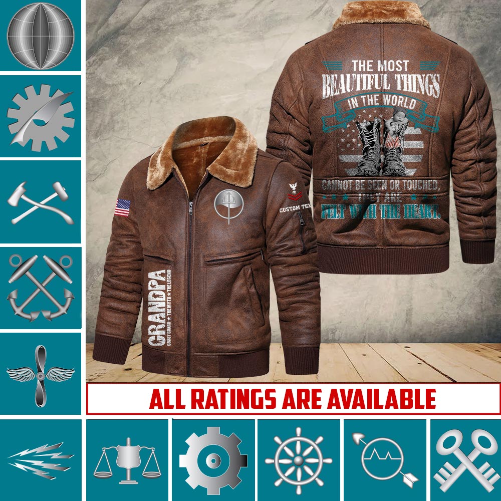 US Military - Coast Guard Rating - Leather Jacket For Veterans