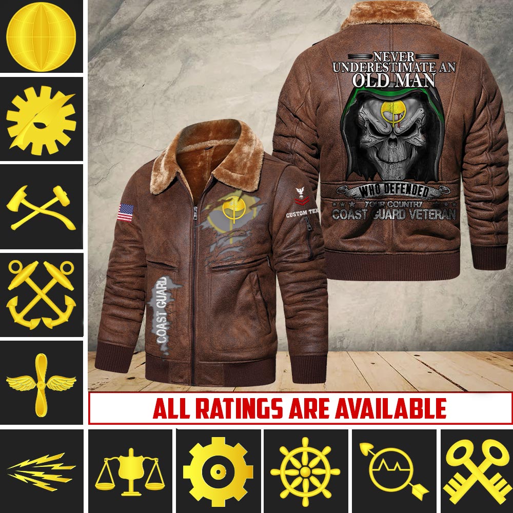 US Military - Coast Guard Rating - Leather Jacket For Veterans