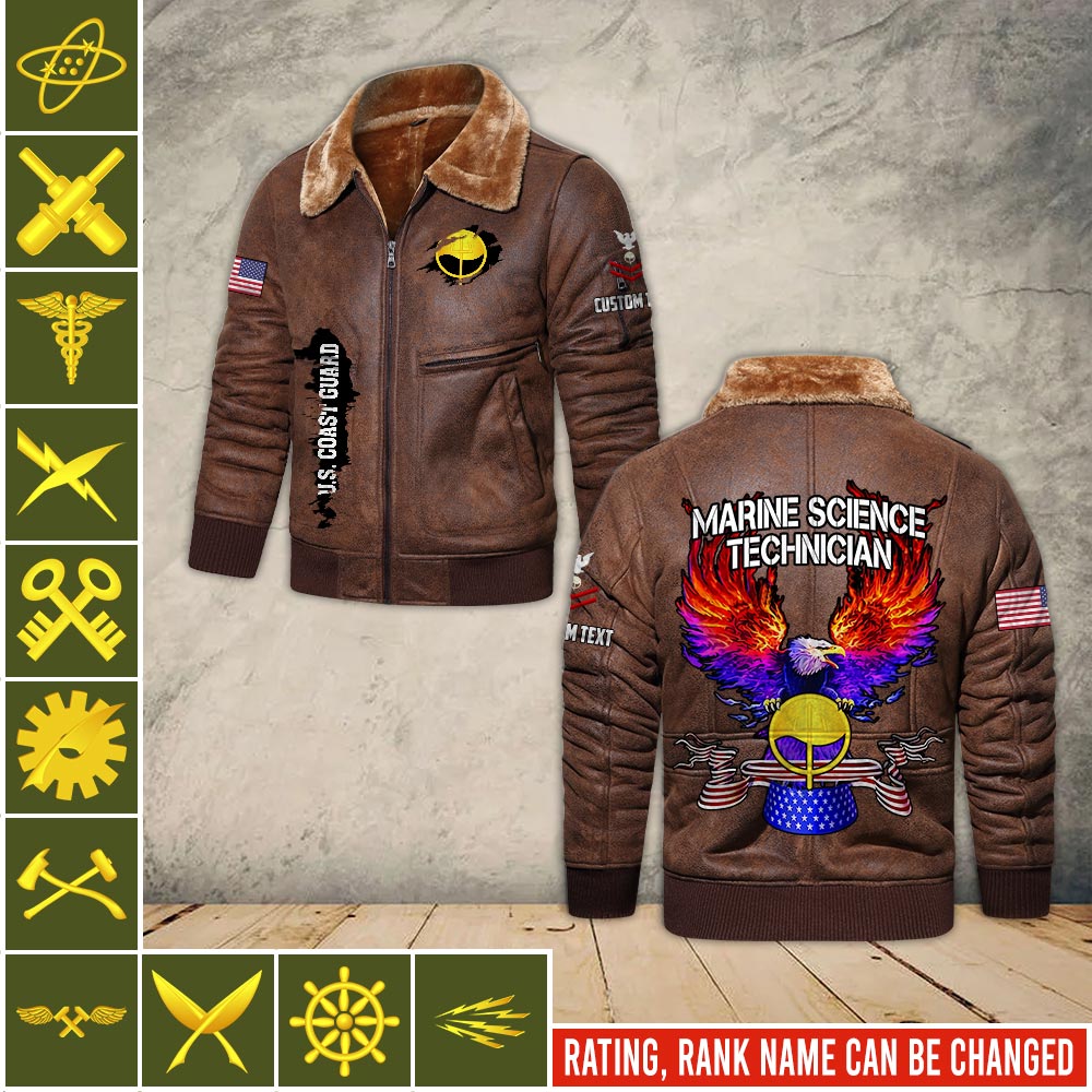 US Military - Coast Guard Rating - Leather Jacket For Veterans
