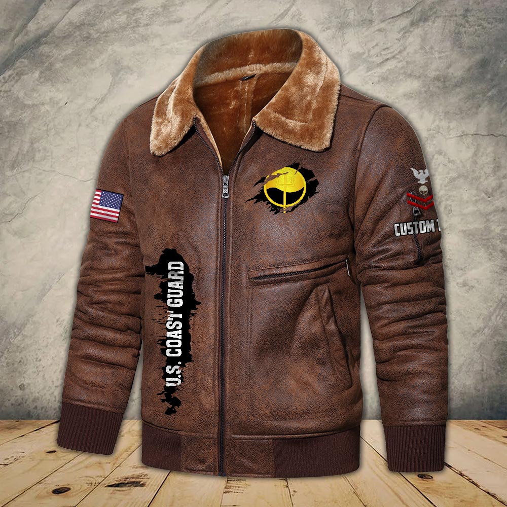 US Military - Coast Guard Rating - Leather Jacket For Veterans
