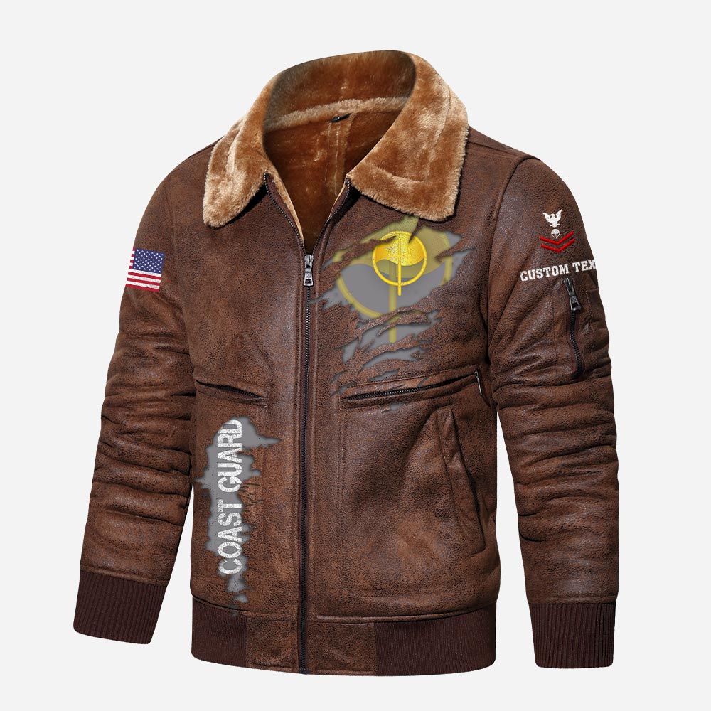 US Military - Coast Guard Rating - Leather Jacket For Veterans