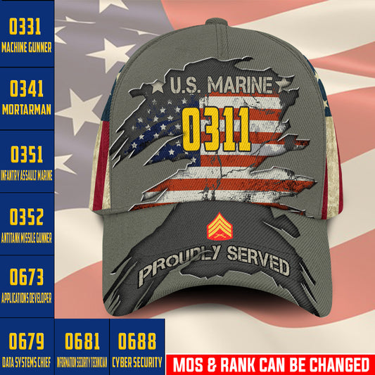 Casquette à imprimé intégral de l'armée américaine - Marine MOS