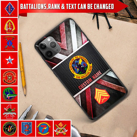 Étui de téléphone personnalisé imprimé du bataillon des Marines de l'armée américaine