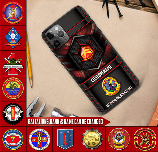 Personalized US Military - Marine Battalion Phone Case Printed