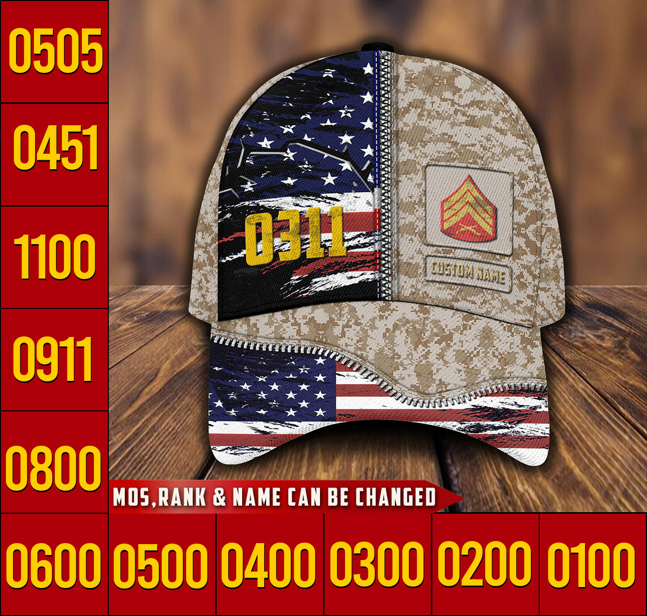 US Military – Marine MOS All Over Print Cap