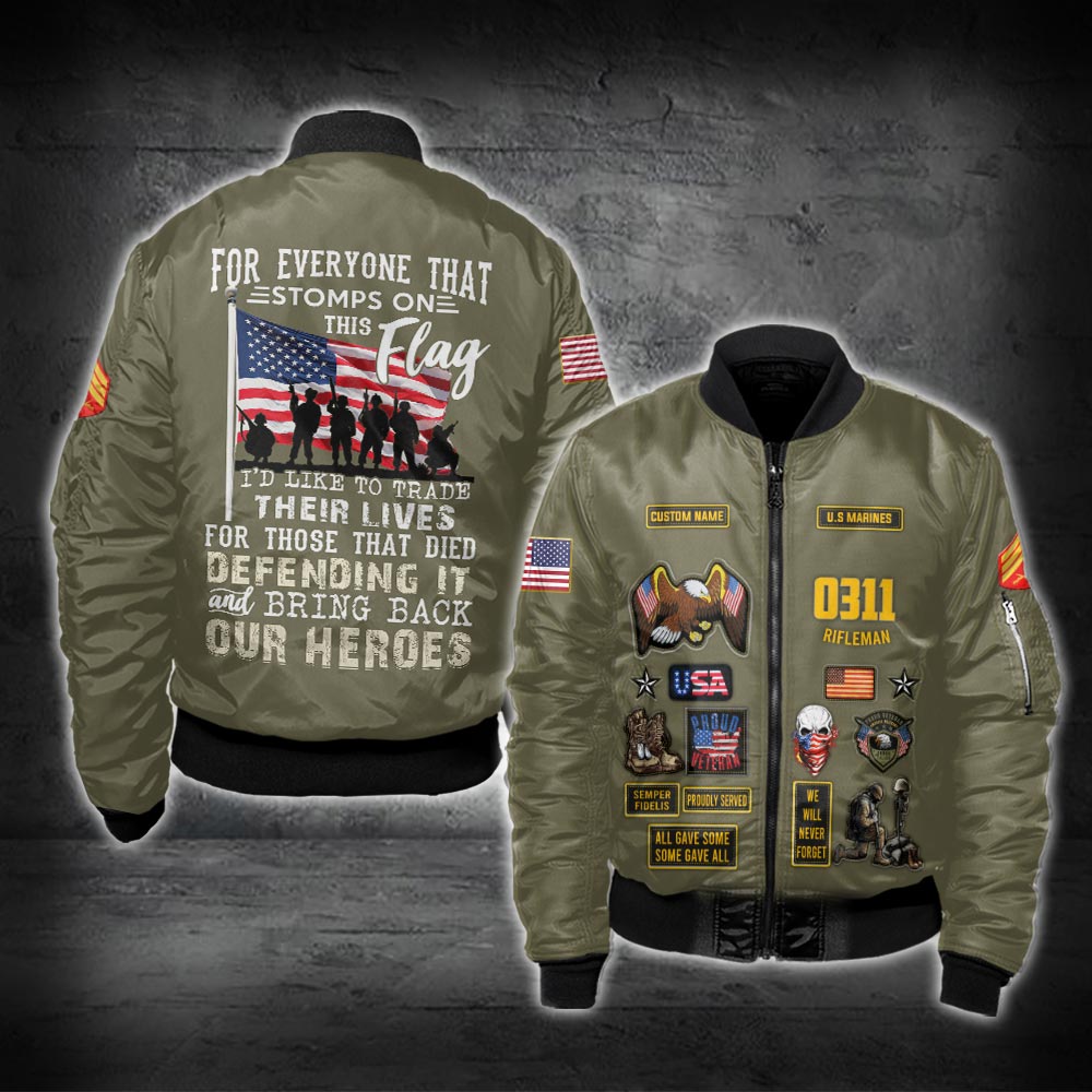 US Military – Marine MOS All Over Print Bomber Jacket