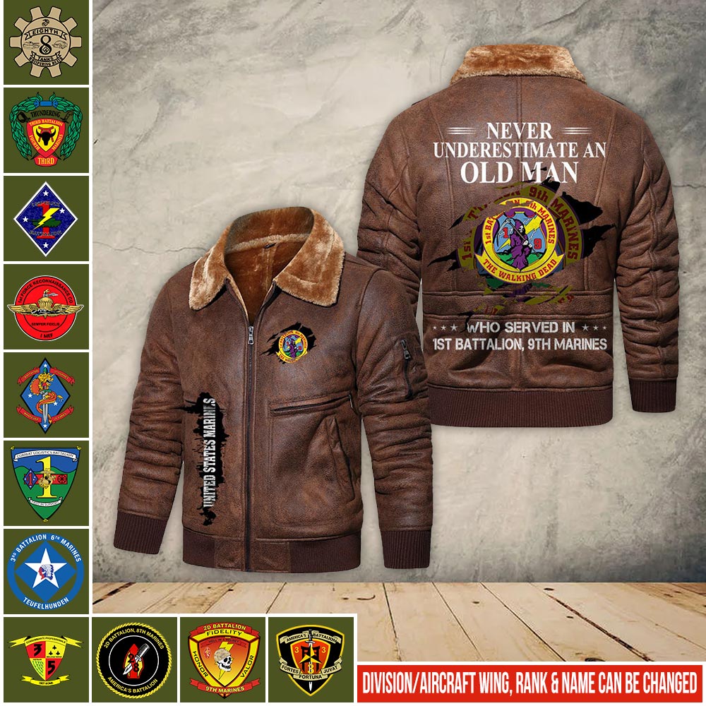 US Military - Marine Battalion - Leather Jacket For Veterans