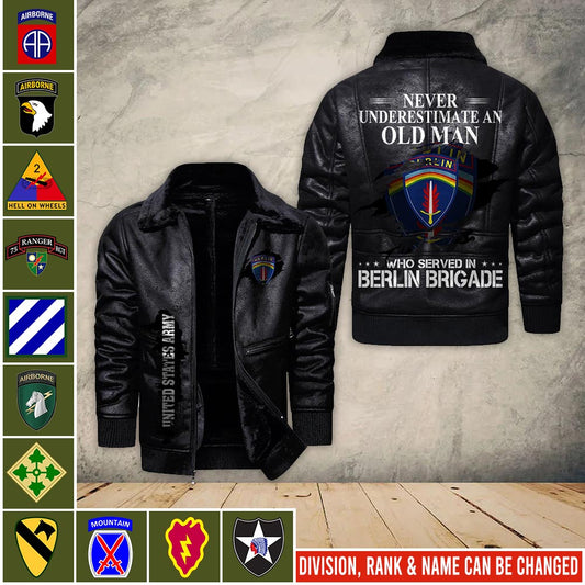 US Military - Army Division - Leather Jacket For Veterans