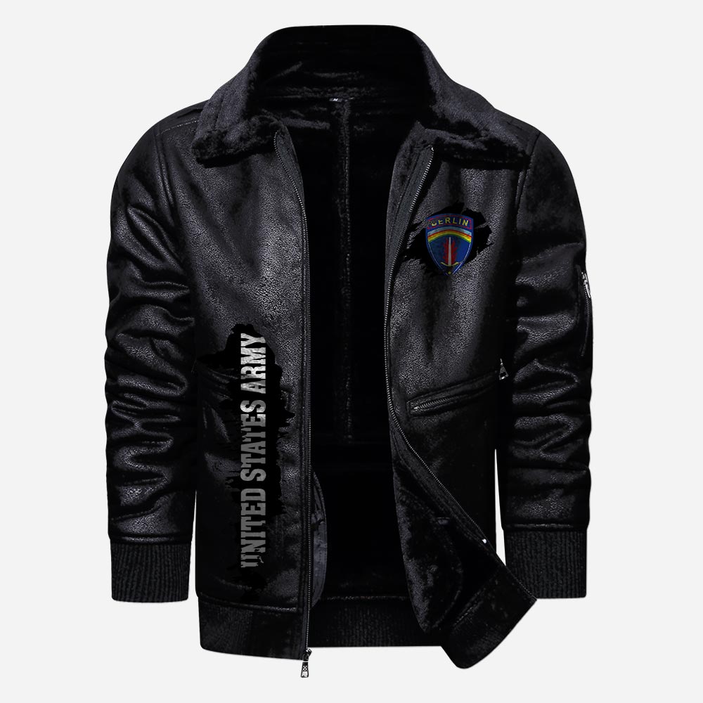 US Military - Army Division - Leather Jacket For Veterans