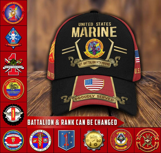Casquette imprimée sur toute la surface du bataillon des Marines de l'armée américaine