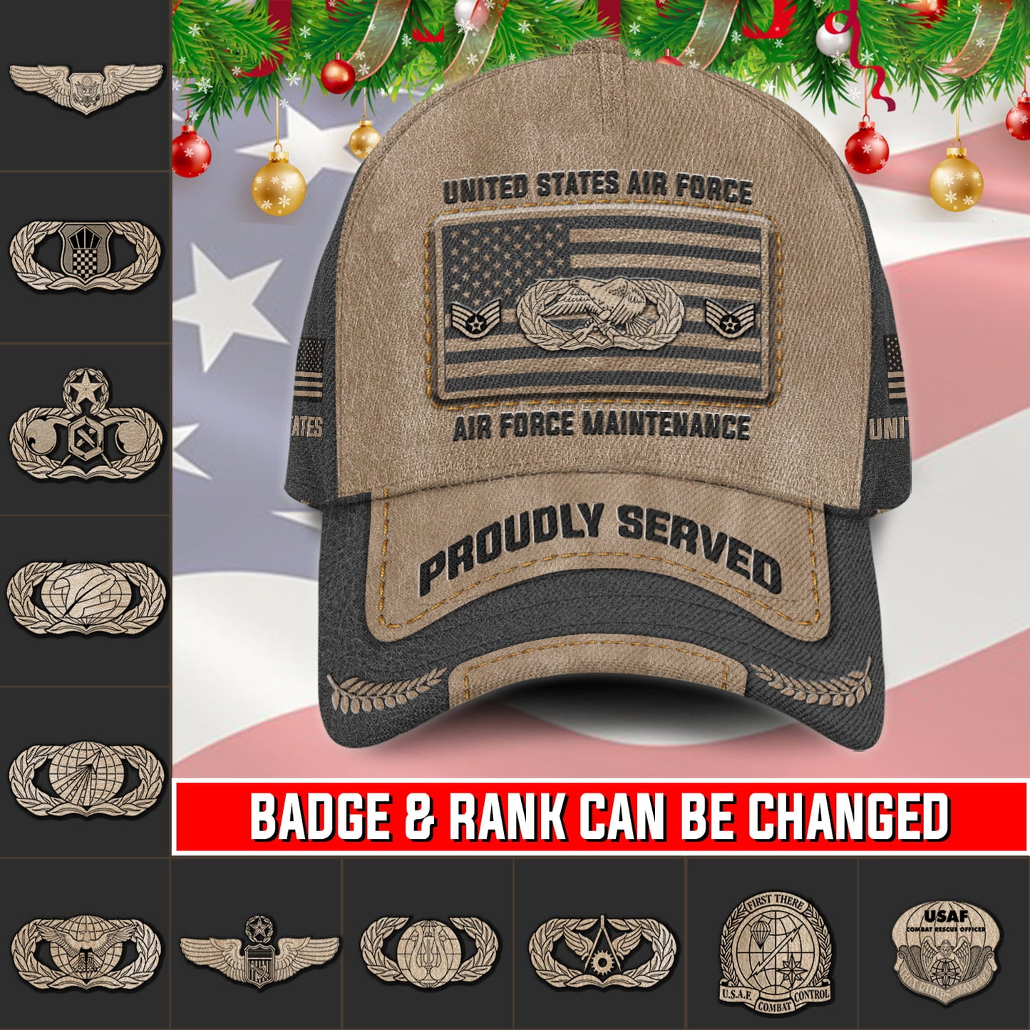 US Military – Air Force Badge All Over Print Cap