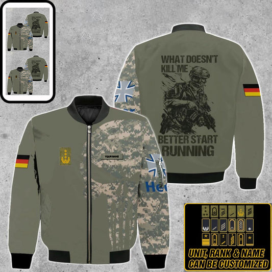 Personalized German Solider/ Veteran Camo With Name And Rank Bomber Jacket 3D Printed - 0103230001