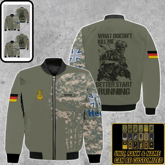 Blouson aviateur personnalisé avec camouflage pour soldat/vétéran allemand, nom et grade, imprimé en 3D - 0103230001