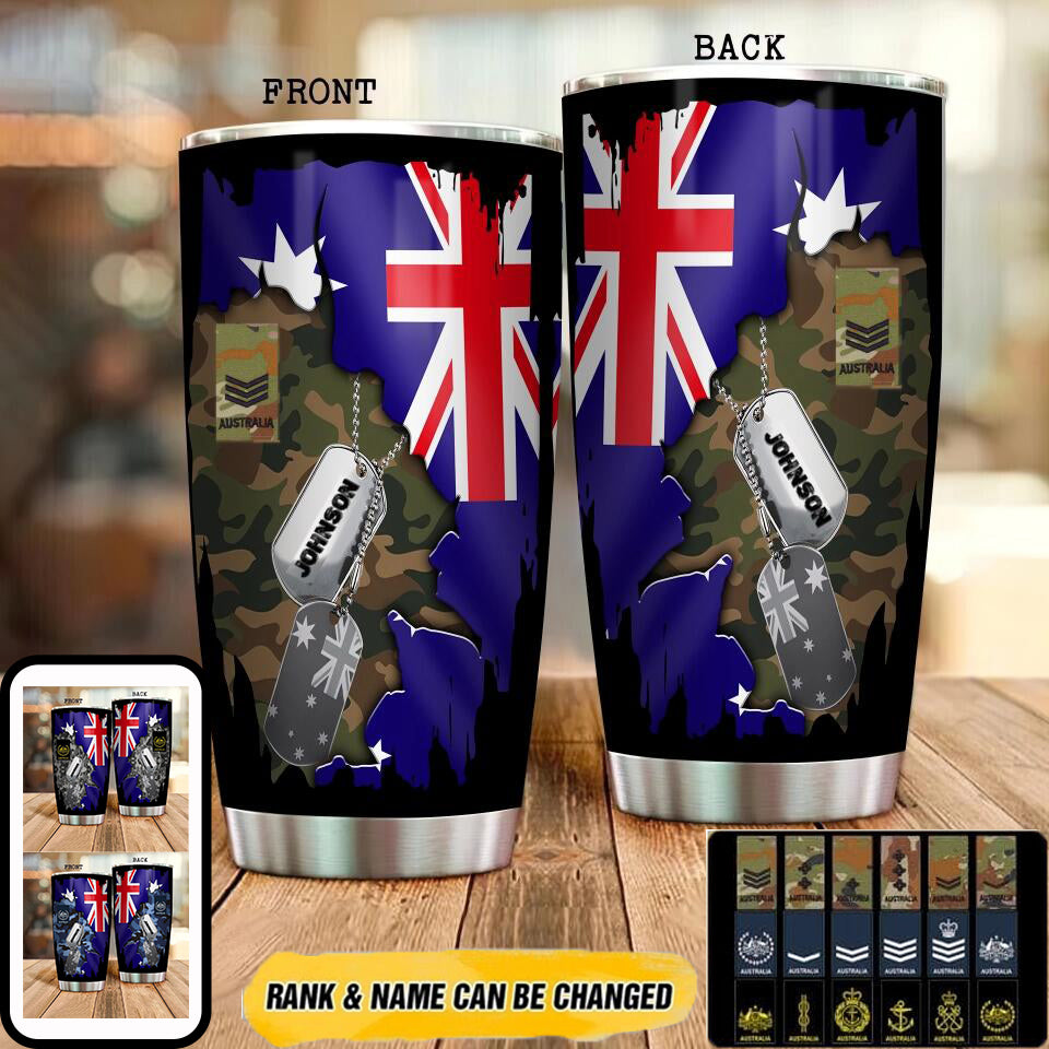 Personalized Australian Veteran/ Soldier Camo Tumbler All Over Printed 0901230004