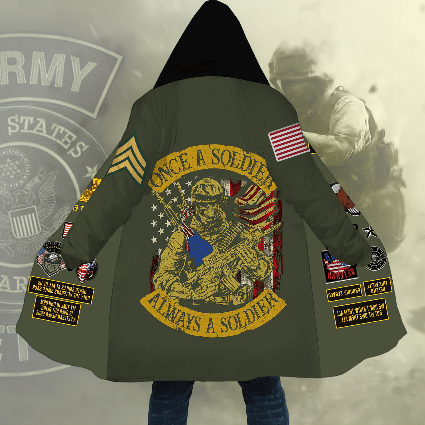US Military – Army Branch All Over Print Cloak