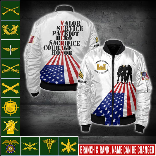 US Military – Army Branch All Over Print Bomber Jacket