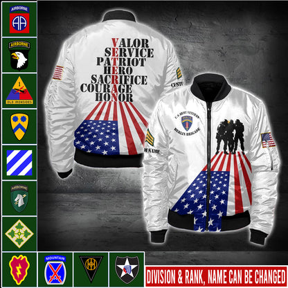 US Military – Army Division All Over Print Bomber Jacket