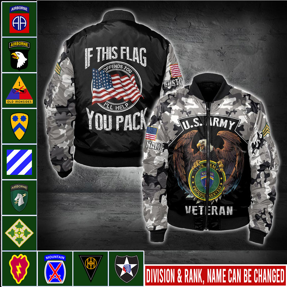 US Military – Army Division All Over Print Bomber Jacket