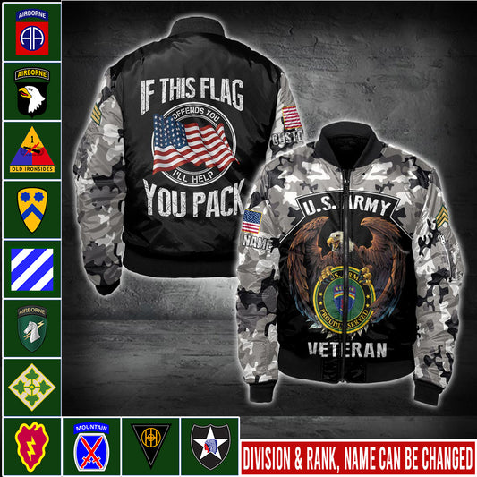 US Military – Army Division All Over Print Bomber Jacket