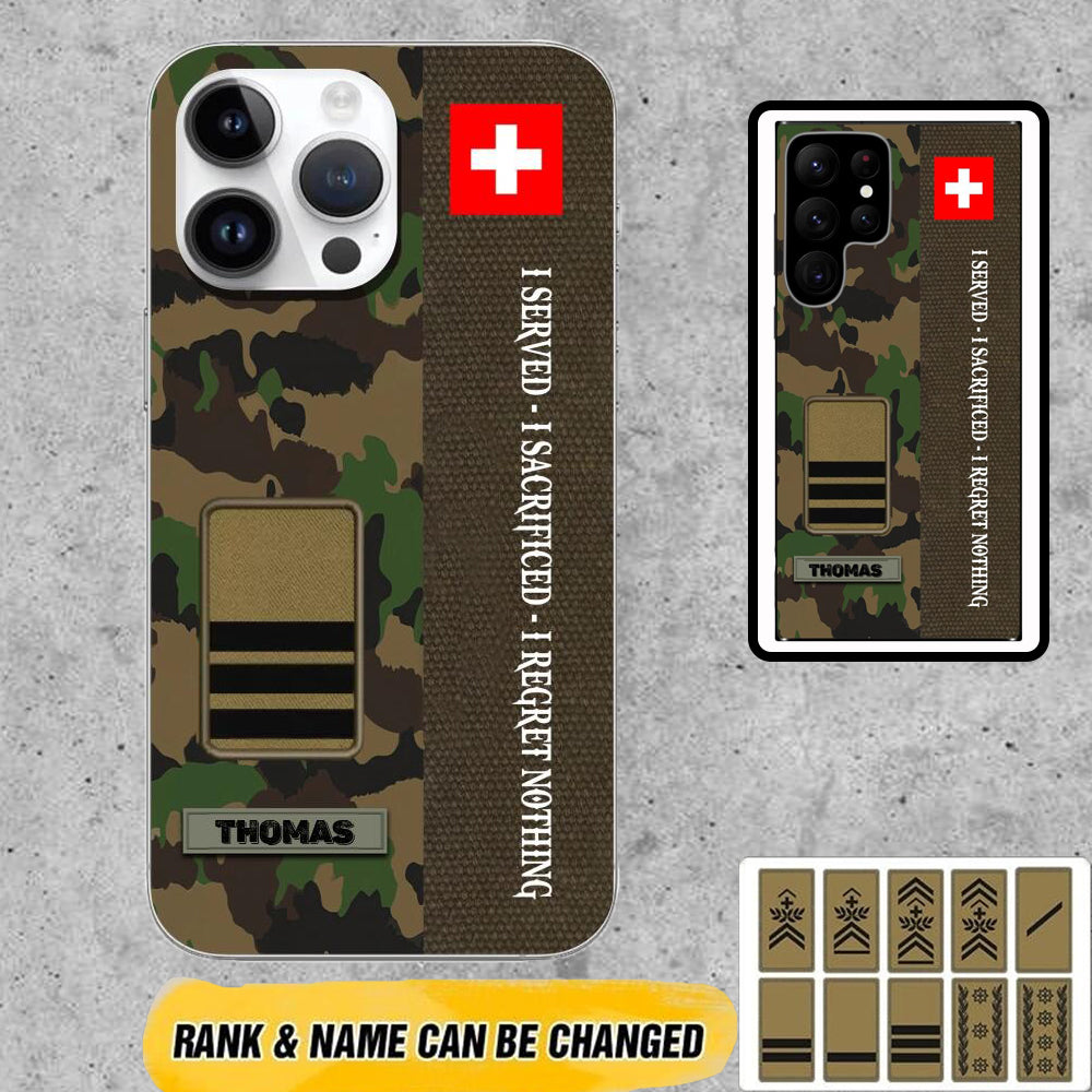 Personalized Swiss Soldier/Veterans Phone Case Printed - 1671667202