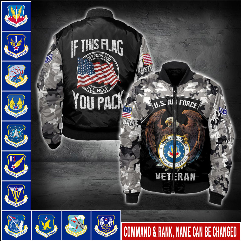US Military – Air Force Command All Over Print Bomber Jacket