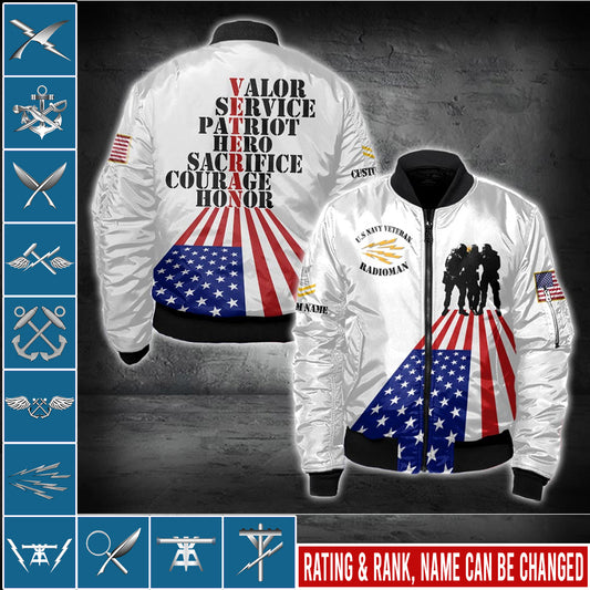 US Military – Navy Rating All Over Print Bomber Jacket