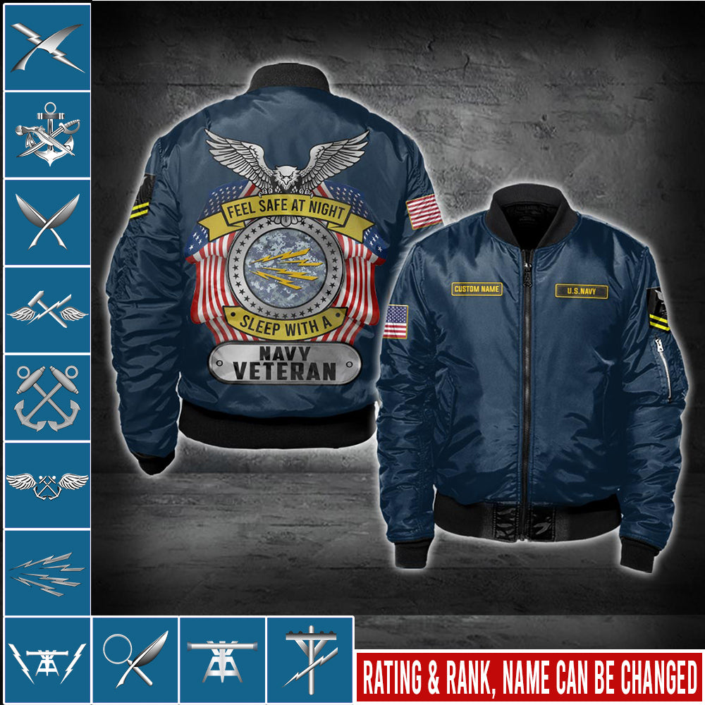 US Military – Navy Rating All Over Print Bomber Jacket