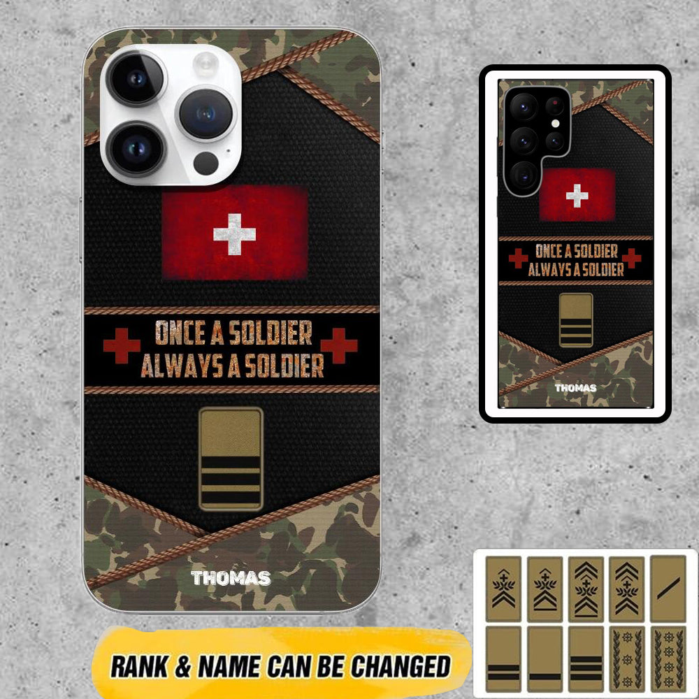 Personalized Swiss Soldier/Veterans Phone Case Printed - 1671667206