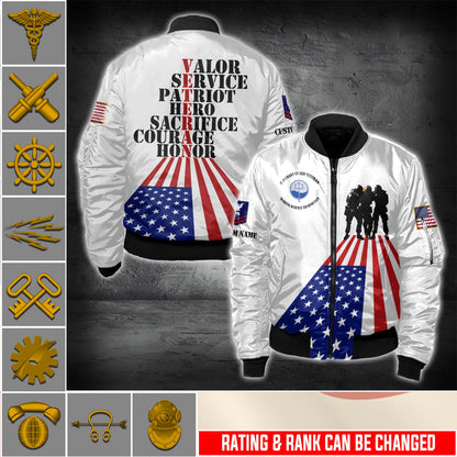 US Military – Coast Guard Rating All Over Print Bomber Jacket