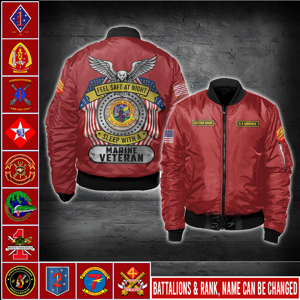 US Military – Marine Battalion All Over Print Bomber Jacket